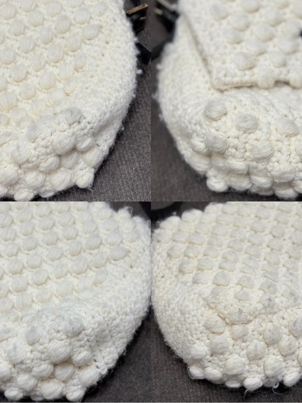 Fendi Vintage Ivory Popcorn Knit Mama Baguette - Picture 13 of 16